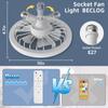 IRALAN Modern Ceiling Fan With Light E27 Smart Silent Ceiling Fan Remote Control Light LED Bedroom Living Room Light Fixture