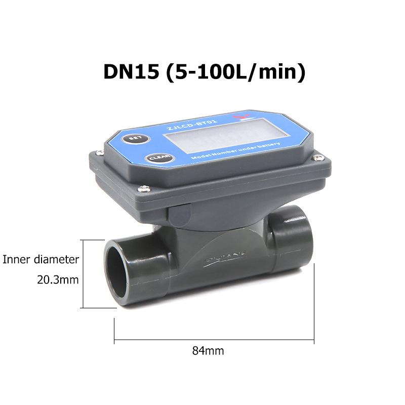 DN15-DN80 Digital Display Flow Meter Battery Powered High Precision PVC Pipeline Flowmeter Water Flow Sensor for Farm Irrigation