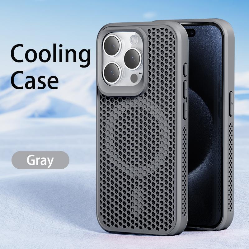 Cooling Heat Dissipation For Magsafe Magnetic Phone Case For iPhone 16 14 15 13 12 11 Pro Max 16 Plus Breathable Grid Hard Cover