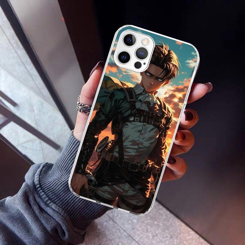 A-Attack on T-Titan Levi Phone Case For iPhone 17 Air 11 13 Mini 14 15 Plus 16 12 Pro Max 16E SE 7 8 Pattern Soft TPU Back Cover