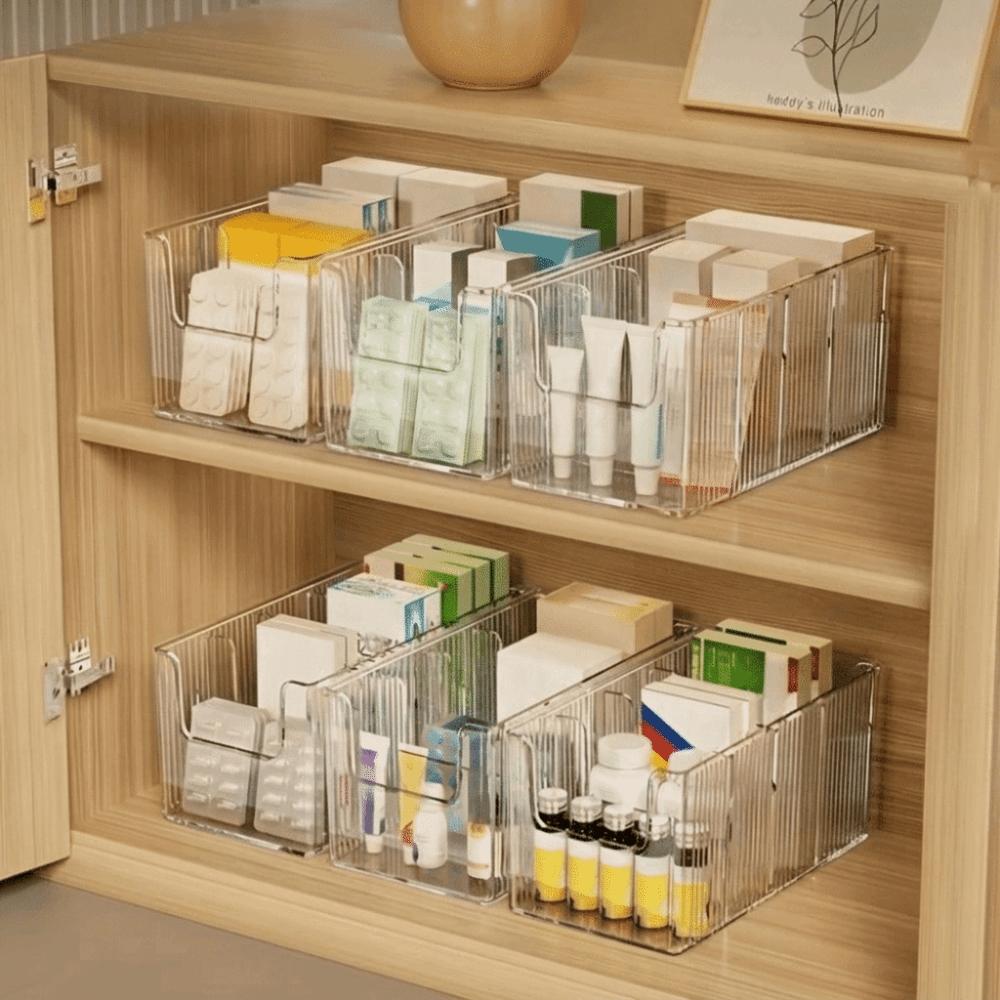 Stackable Pill Organizer Container Multi-Compartment Divided Storage Box Medical Supplies Holder