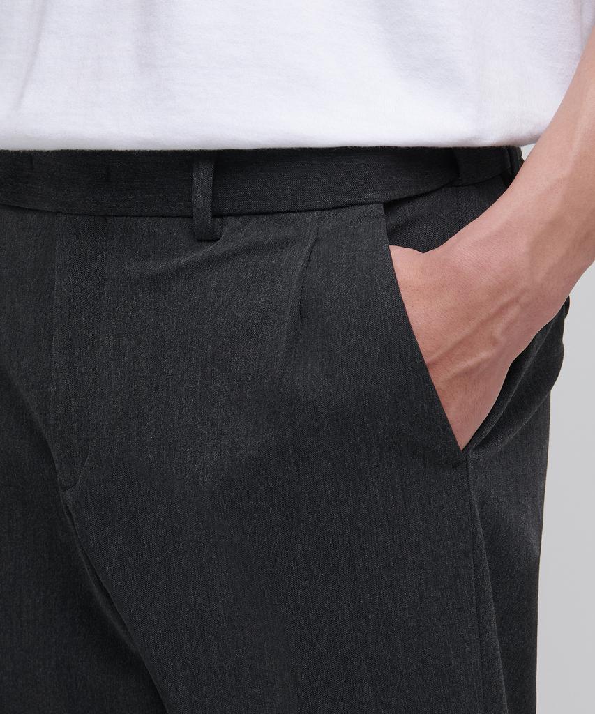 MUSINSA STANDARD Wide Hidden Banding Crop Slacks [Charcoal Gray]