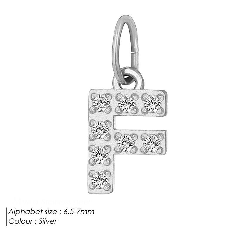 Европейская и американская подвеска-буква из нержавеющей стали, полностью инкрустированная бриллиантами, с вариантами ожерелья и браслета из циркония для самостоятельной сборки