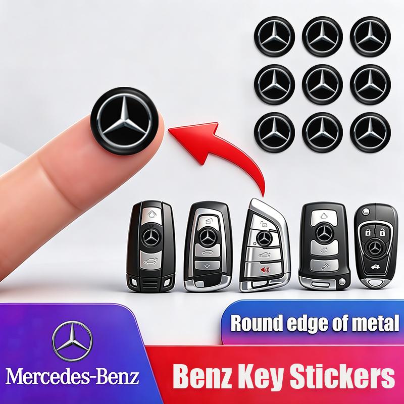 CRL1 5/10Pcs 14MM Car Key Shell Emblem Sticker Auto Remote Accessories For Mercedes Benz AMG W203 W206 W220 W205 W211 W212 W201 W168