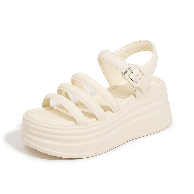 7,5 см летние новые модные босоножки на высоком каблуке и платформе, женские нескользящие пляжные туфли с открытым носком, летние босоножки на толстой платформе