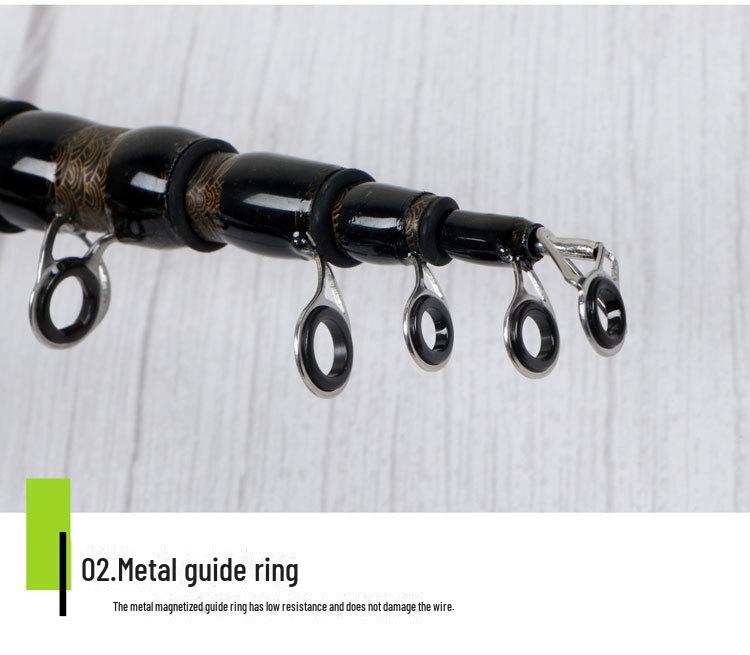 Комплект сверхкоротких телескопических удилищ из углеродного волокна, портативный и универсальный для рыбалки вдали от берега.