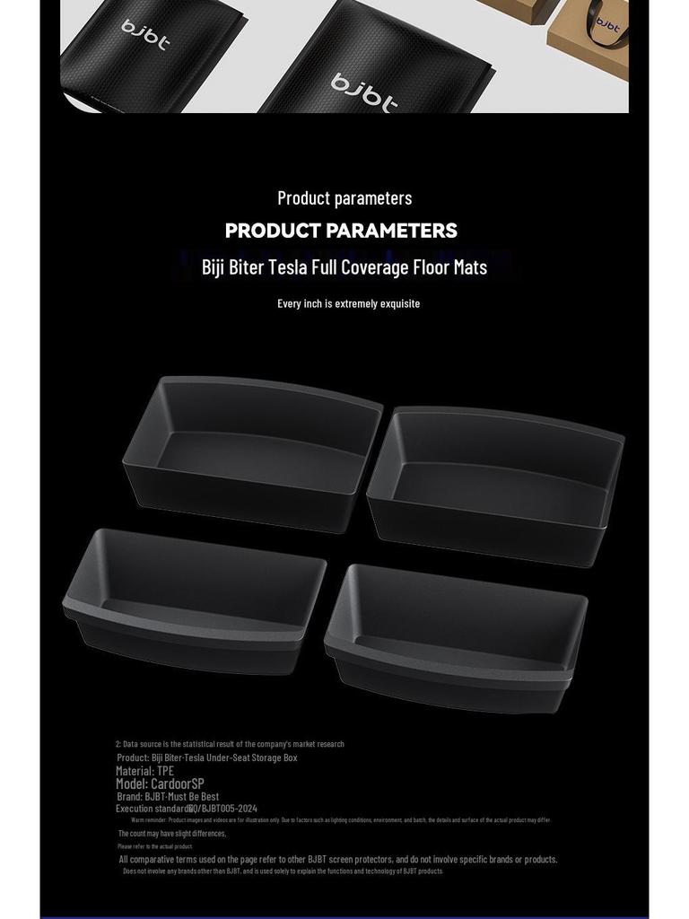 BJBT Under-Seat Storage Organizer for Tesla Model Y Facelift, Tesla3 Accessories