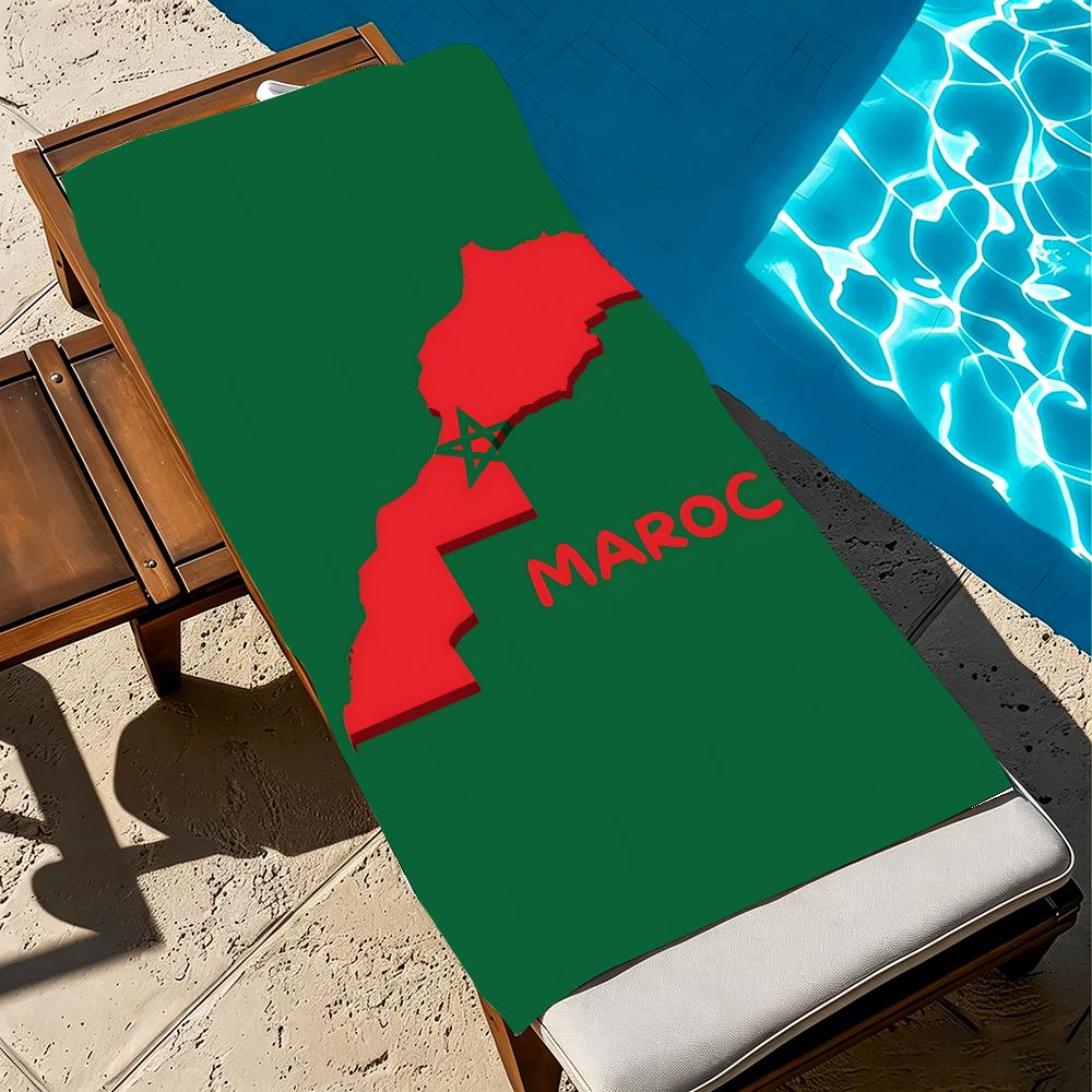 M-Moroccomapflag-S Полотенце Микрофибра Пляжное Полотенце, Быстросохнущее, Не Собирающее Песок, Ультратонкое Волокно, Супер Мягкое.