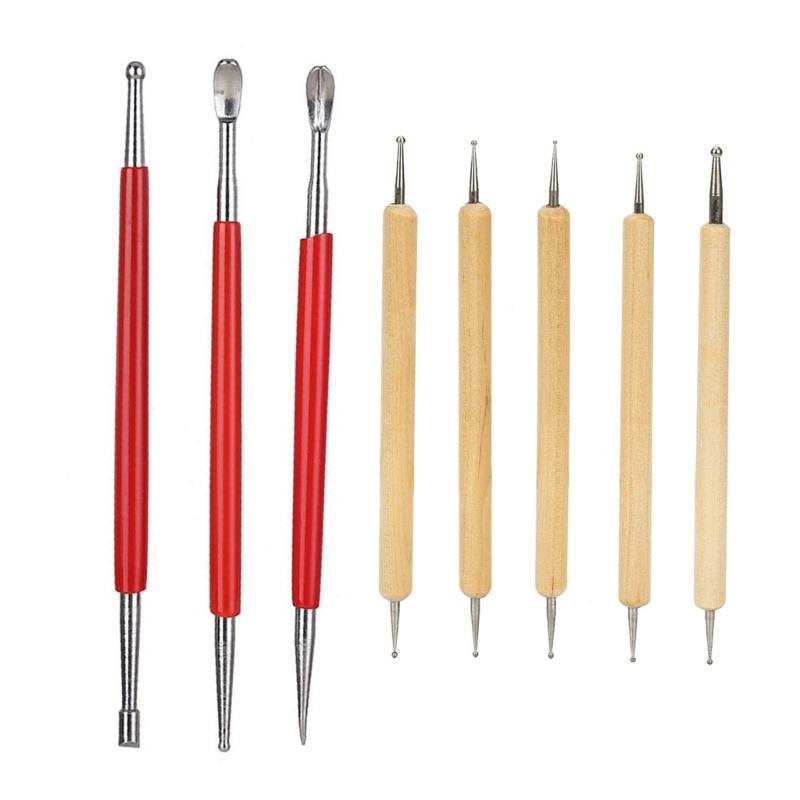 3/5/8 Pcs Leather Carving Tool Modeling Point Styluses Modelling Carving Tool Leather Embossing Spoons