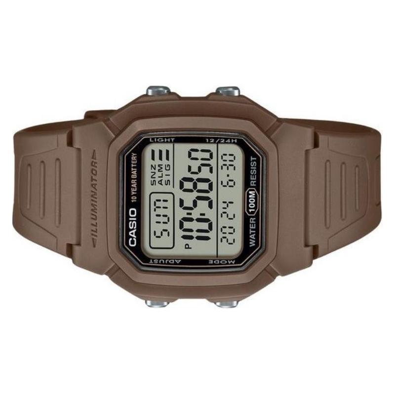 CASIO 100 meters waterproof Quartz resin strap same style for men and women gray dial W800H-5AV