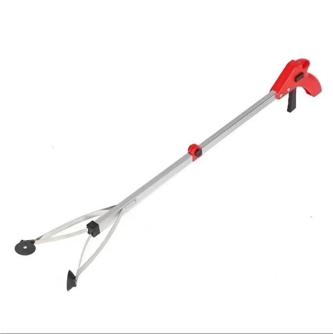 Reaching Pick Up Tool Clamp Trash Grabber Aluminum Alloy Home Portable Foldable Reaching Stick Long Arm Practical
