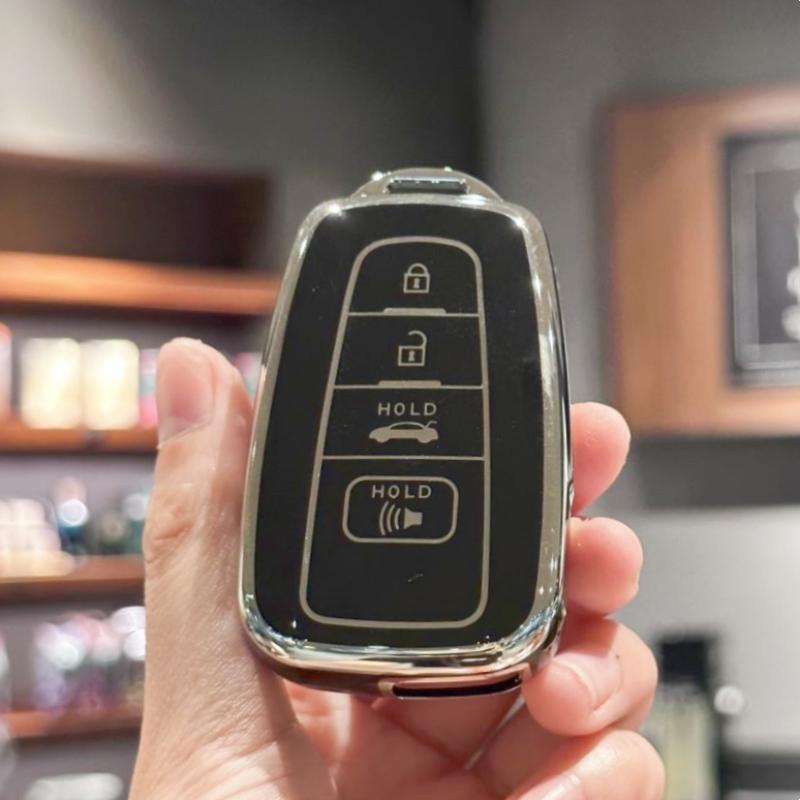 Car Key Case Cover Key Holder with Keychain for Toyota 2018-2022 RAV4 Camry Corolla Avalon C-HR Prius GT86 Highlander