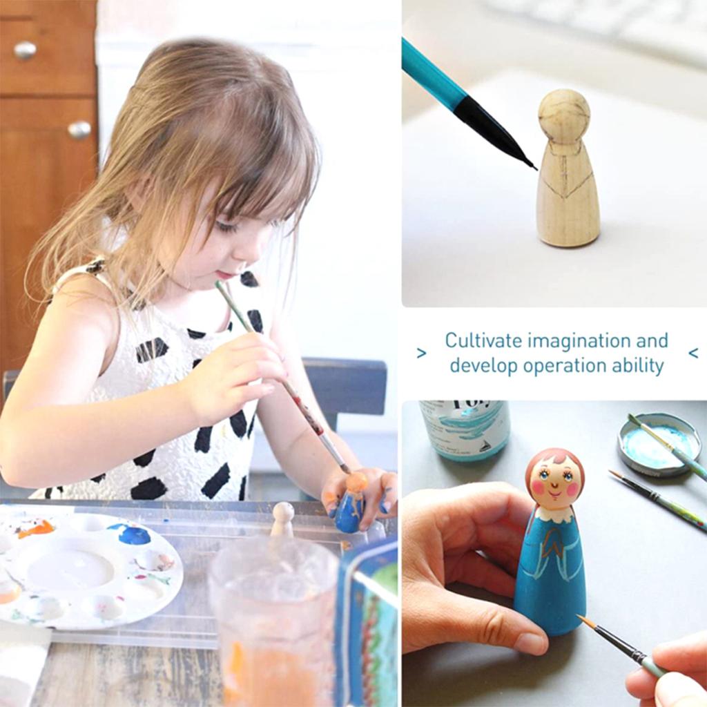 Набор из 20 неокрашенных деревянных кукол-прищепок, деревянных человечков, тел кукол, деревянных фигурок, декоративных кукол-прищепок для детского DIY-искусства и ремесла