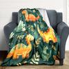 1pc Dino Jungle Lightweight Flannel Blanket, Comfortable and Warm Blanket, for Office and Camping Sofa Bed, Livingroom065