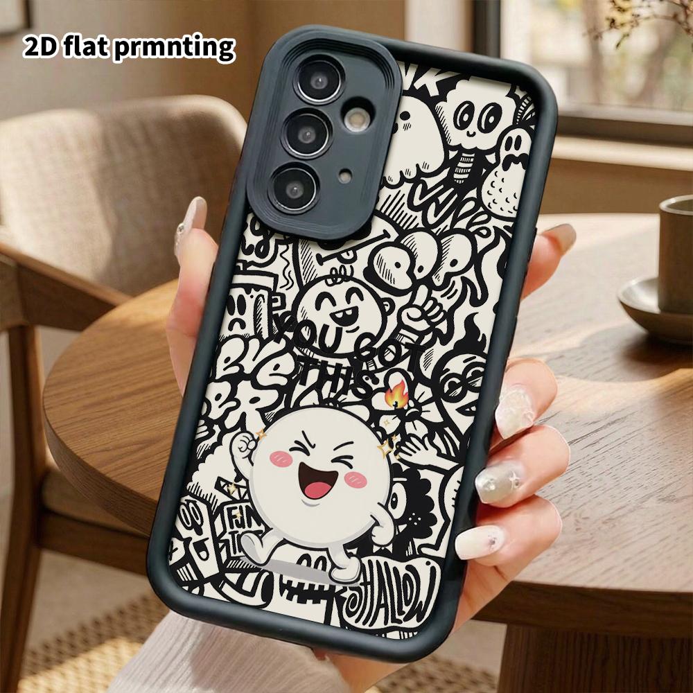 Phone case: 2D flat Samsung Galaxy A34 A35 M05 M06 S20 S22 S21 FE Plus 5G protective case, little white bun, Christmas and Halloween gift