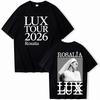 ROSALIA LUX тур Футболка 2026 ROSAIA Такая же, как на официальном сайте Высококачественная футболка Оверсайз Хлопок Харадзюку Круглый вырез ФУТБОЛКИ