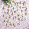 Gold & Silver Star Embroidery Decorative Stickers: Self-Adhesive for Phone Cases, Bags, Notebooks, and Clothes Patches.