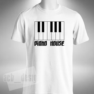 Футболка Piano House Клавиатура Пианист Орган Рейв Старая Школа Музыка Ретро