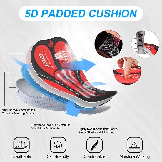 X-TIGER Men's Cycling Bib Pants Three Pockets Breathable Shock 5D gel Pad TMB Mountain Road Cycling Pants Cycling Equipment