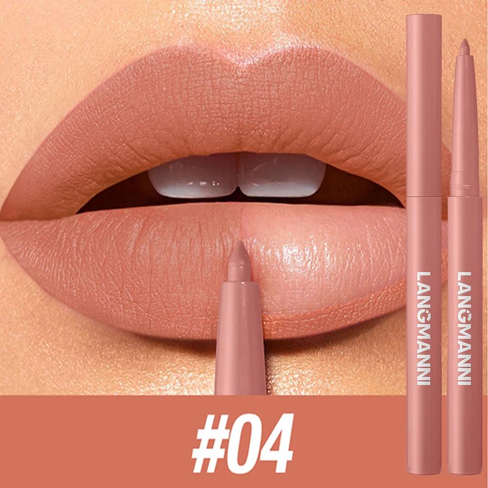 LANGMANNI Sexy Velvet Matte Lip Liner Pen Waterproof Silky Natural Contour Non-Stick Cup Makeup Lipstick Pencil Lasting Cosmetic
