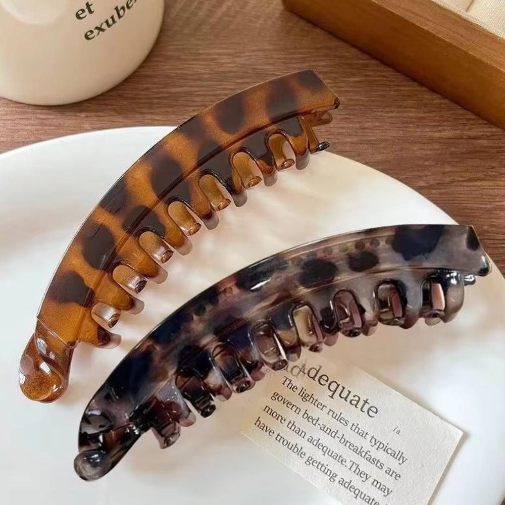 Natural Fluffiness Tortoiseshell Pattern Ponytail Barrettes Large Size Banana Hair Clip Women