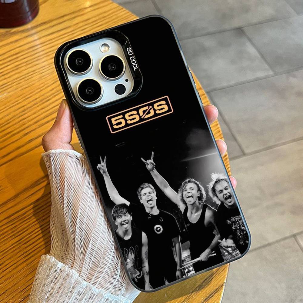 Чехол для телефона S-SecondS of SummerS 5SOS-Fans Для iPhone 16 17 15 14 12 13 Pro Max Черный Конфетный Матовый Ударопрочный Чехол