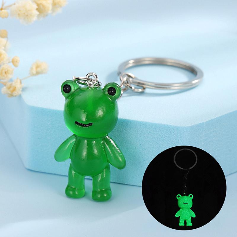 Kawaii мультфильм животные лягушка светящийся брелок креативная девушка сердце светится в темноте брелок сумка кулон автомобиль ключи аксессуары