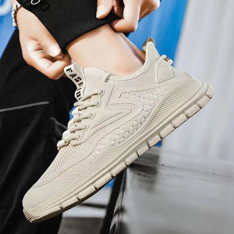 Новые мужские туфли универсальные сетчатые спортивные повседневные сетчатые туфли мужские рабочие нескользящие черные защитные туфли для защиты труда модные туфли