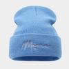 Fashion Mama letter embroidered brimless knitted hat female tide autumn and winter outdoor street personality warm cold hat