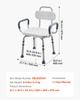 Swivel Shower Chair with Arms and Back, 180 kg Load Heavy Duty Bench Seat for Inside Shower Stall and Bathtub, Height Adjustable Bathroom Bath Tub