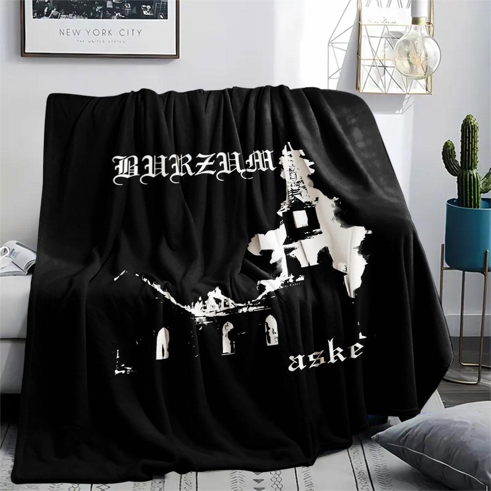 1 шт. Фланелевое одеяло с узором Burzum, подходит для всех сезонов, для домашнего декора, тепло и уют, подарки, праздничный подарок