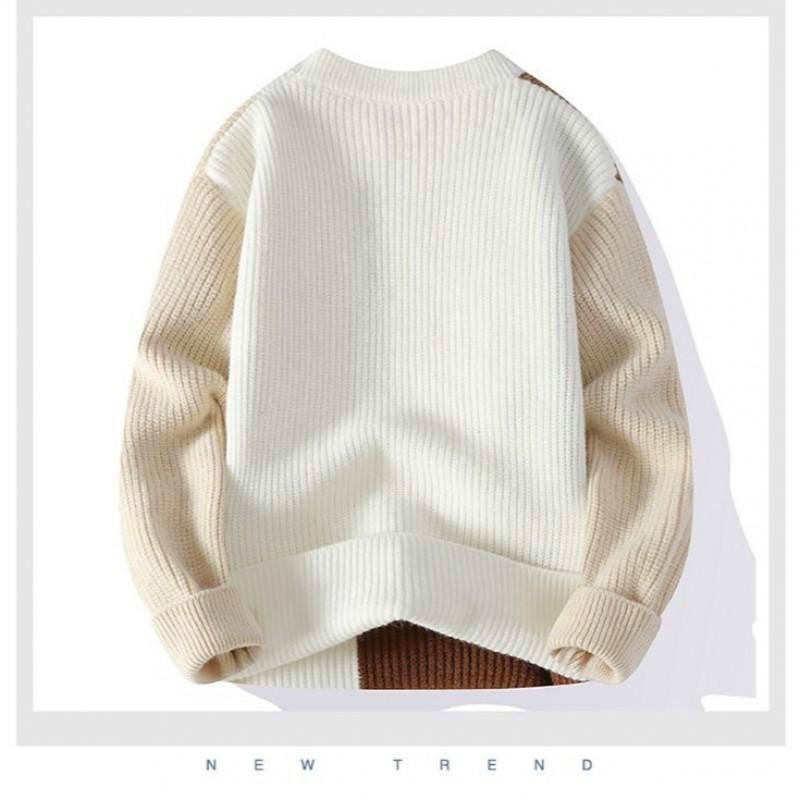 Oversized Warm Knit Sweater Women Men Winter Loose Fit Crew Neck Thick Pullover Casual Plus Size