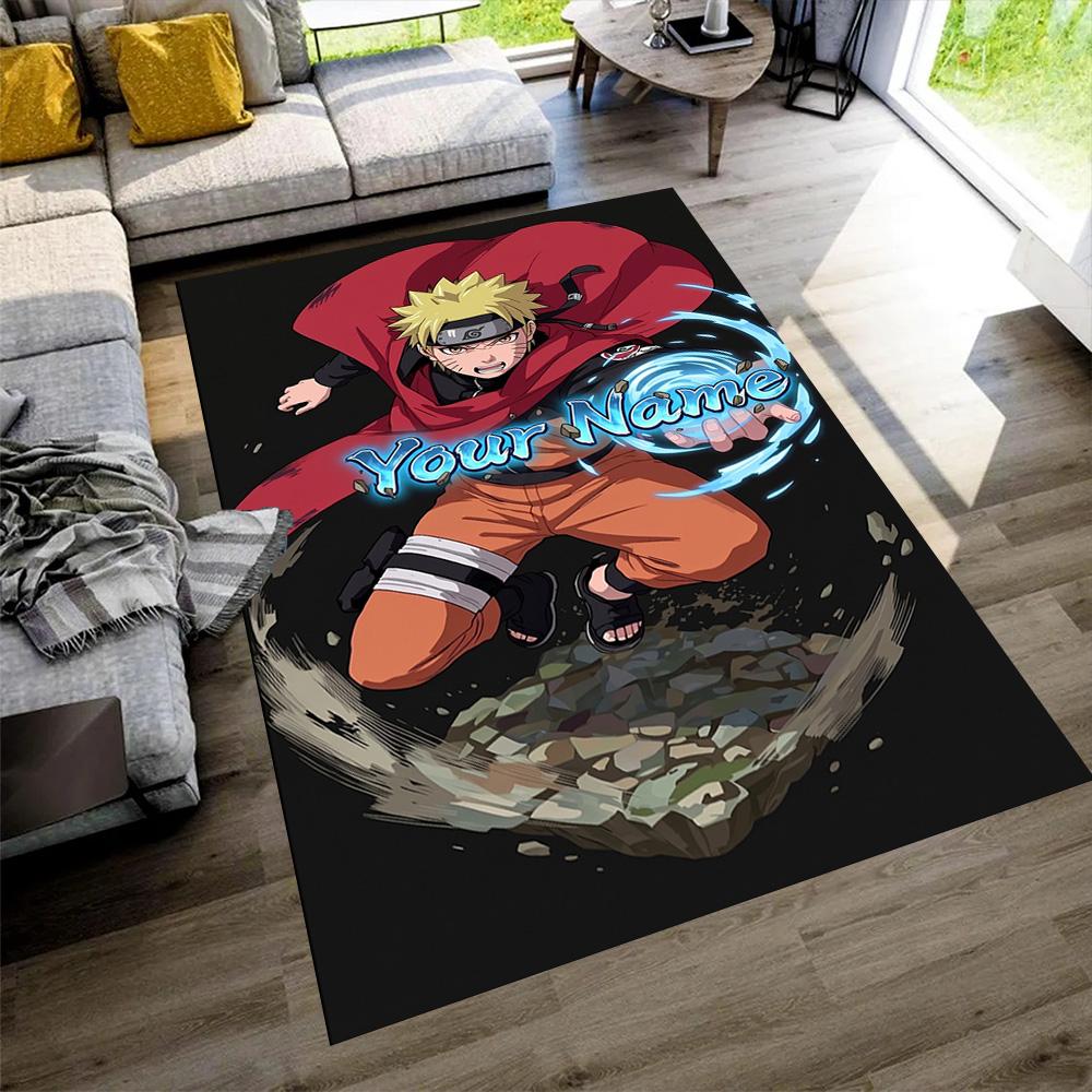 Naruto Character Customized Name Area Rug Design for Playrooms Decorate room Study room Dining Room Anti-slip Rug Anime Office Decor Best for Christma