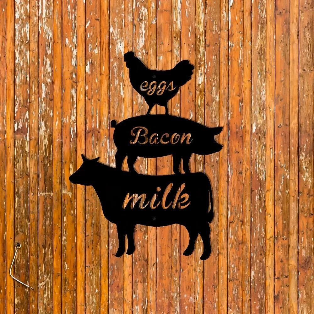 1PC Farmhouse Sign – Metal Wall Art with Farm Animals, Elegant Wall Hanging Plaques & Ornaments for Garden Party Decor