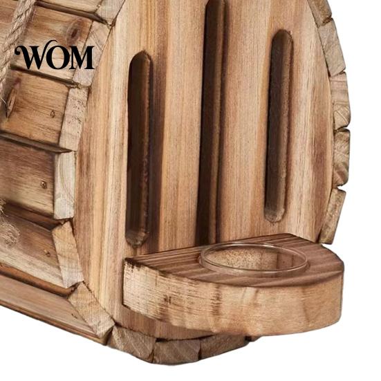 Butterfly Nectar Feeder Wooden House And Feeder, Outside Hanging Shelter, Teardrop Shaped for Garden Decoration Pollinator Habitat