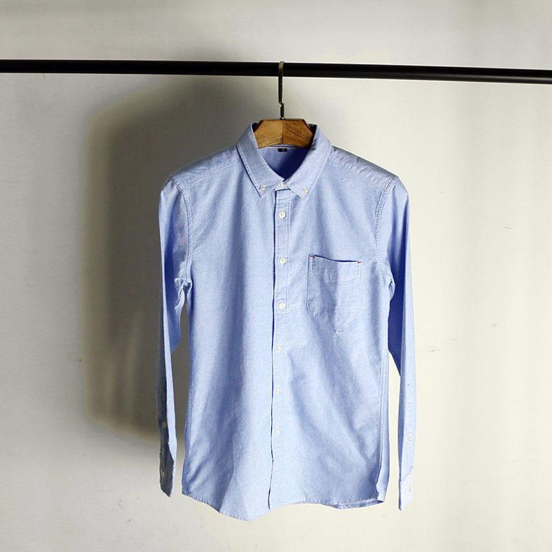 Tail Order Men's Cut Label Cattle Goods Pure Cotton Oxford Textile Shawn Yue Shirt Men's Long Sleeves Export Original Order Japanese Style Shirt