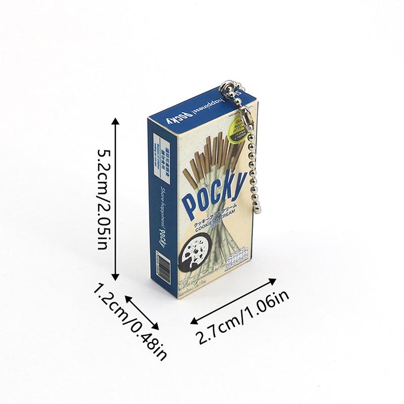 Cute Novelty Snacks Keychain For Women Girls Bag Pendant Trinket Car Key Ring Creative Simulated Biscuit Box Keychain Gifts