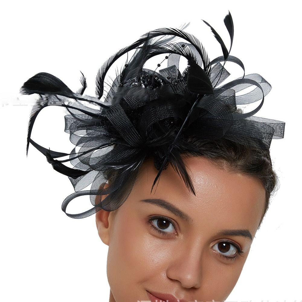 Headwear Banquet Wedding Hair Accessories Bride's Headdress Feathers Hat Hair Clip Fascinators Hat