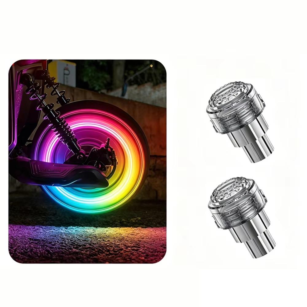 2Pcs Waterproof LED Neon Flash Lamp Motion Sensor Rim Strobe Warning Lamp Motorcycle Decorative