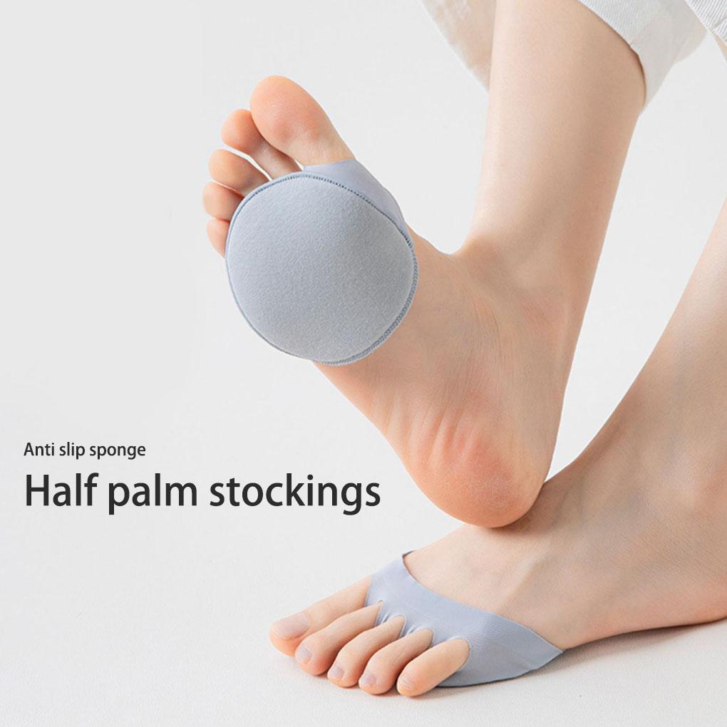 1 пара женских летних хлопковых носков на переднюю часть стопы, дышащие накладки для пальцев ног, многоразовые подушечки для пальцев ног для ходьбы, обувь