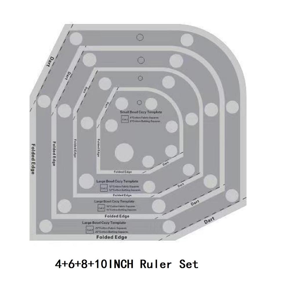 Набор шаблонов для грелок на миску своими руками, Набор режущих линеек для микроволновой миски, Акриловый квилтинговый трафарет для шитья, Подставка для миски с горячей/холодной едой