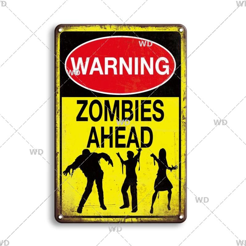 Caution Metal Tin Sign Vintage Metal Plaque Warning Slogan Retro Metal Posters Plate Signs Door Factory Home Wall Decor