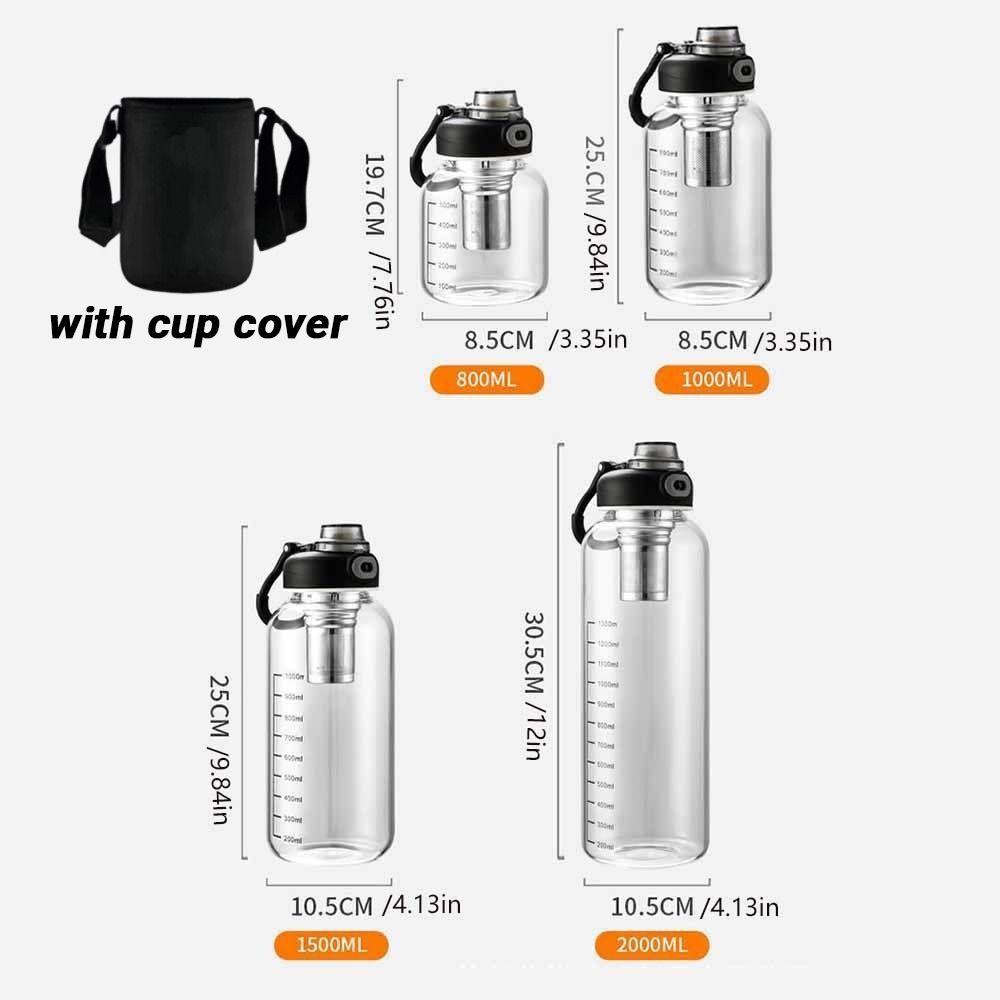 Large Capacity Tea Separation Cup Thickened Glass Tea Water Bottle Glass Water Cup Water Drinking