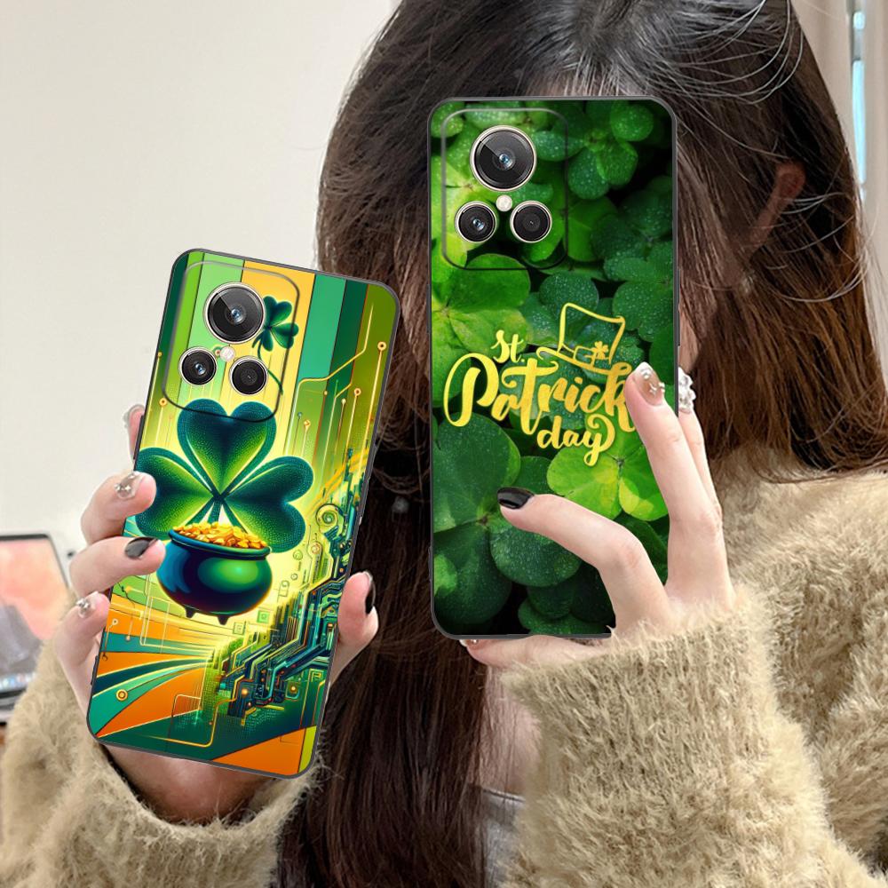 Чехол для мобильного телефона на День Святого Патрика для Realme 15 14 13 12 11 10 9 Pro Plus T i Lite 5G Цветной Печатный Чехол Красивый Роскошный