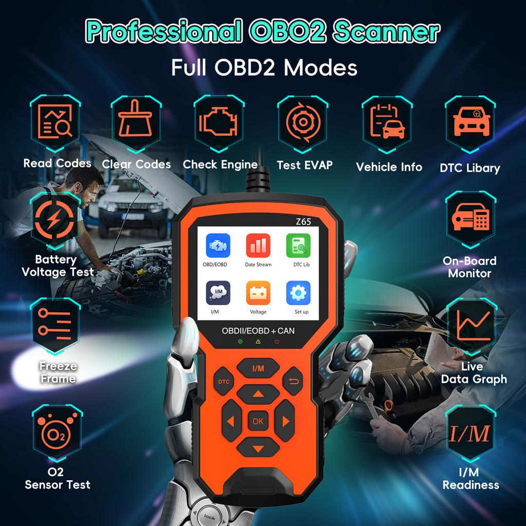 OBD2 сканер Live Data профессиональный механик OBDII/EOBD диагностический код считыватель инструмент для Check Engine Light диагностический инструмент