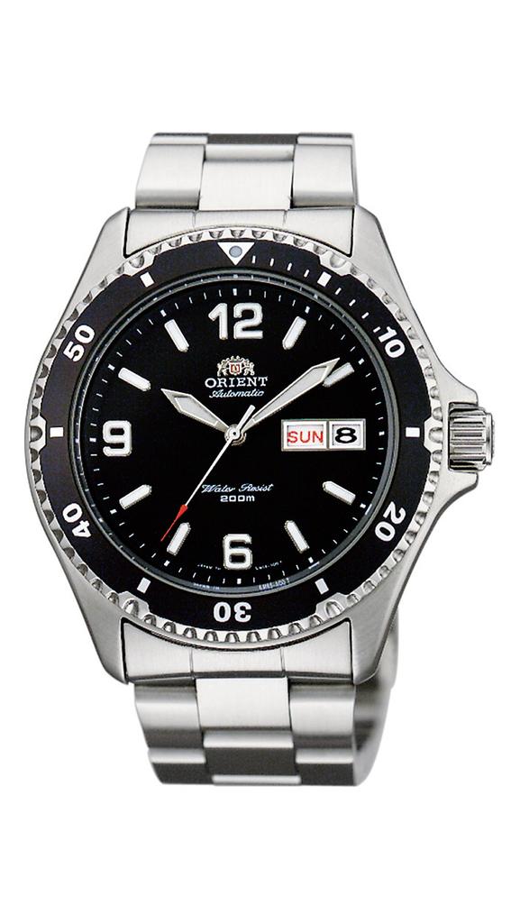 Orient Автоматические часы Mako, Механические, Сделано в Японии, Автоматические дайверские часы, SAA02001B3, Мужские, Черные, с гарантией японского производителя