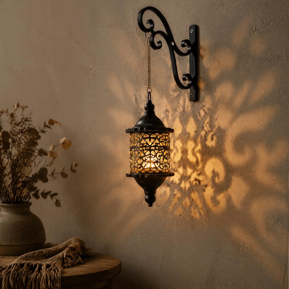 Black Tea Light Holder 7.28x3.35in Candle Stand Decorative Metal Candle Holder  For Porch