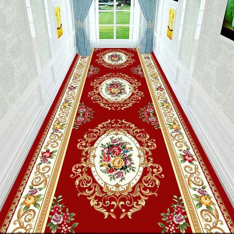 Американский Ретро Роскошный Коридорный Длинный Коврик, Прочный Кухонный Коридорный Напольный Коврик, Мягкий и Удобный Балконный Коврик-Дорожка, Длинный Коврик для Входа на Лестницу
