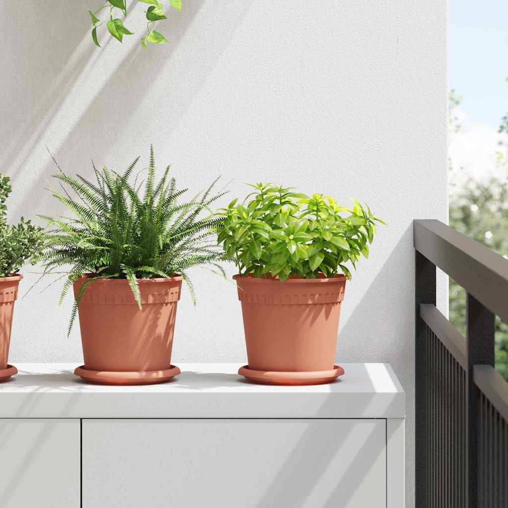 Flower Pots 24 pcs Terracotta Red Ø 17 x 14 cm Plastic