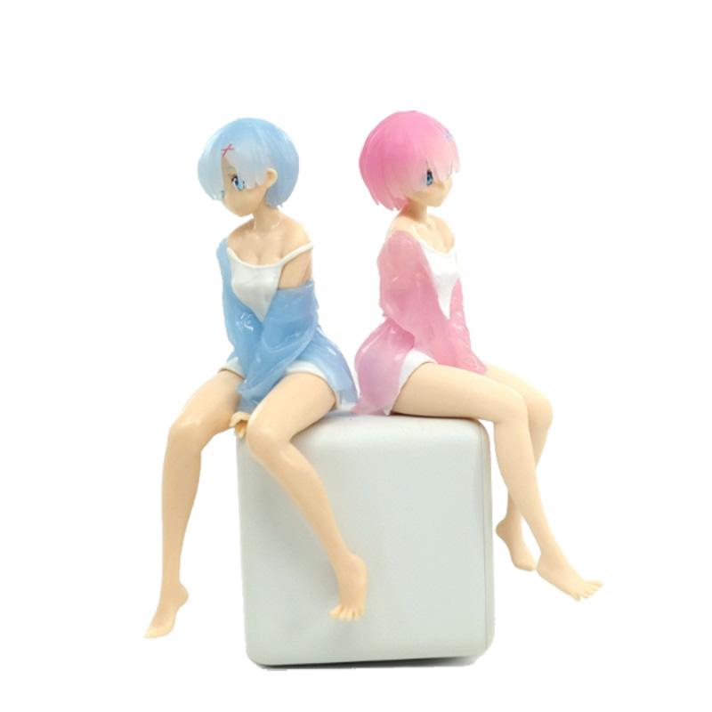 Фигурка Rem Ram 14 см в стиле аниме Re:Жизнь в другом мире от Zero Ram Rem Sit Down Коллекция ПВХ Фигурка Модель игрушки Куклы